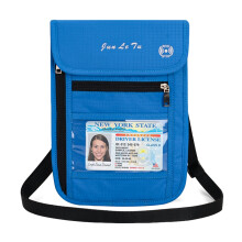 Nylonová peňaženka na pas, vodotesná pre ženy a mužov, s RFID blokovaním pre bezpečné cestovanie - modrá