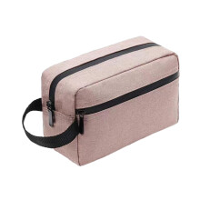 Nécessaire portátil em tecido Oxford com alça lateral para maquiagem, ideal para viagens de fim de semana e a negócios.