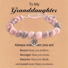 Personalized Initial Beaded Bracelet – Pink A–T Charm Jewelry for Women & Girls, Ideal Gift for School, Birthday, Christmas (Compatible with