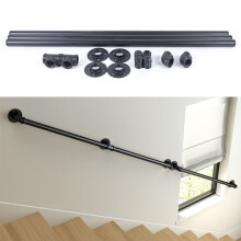 10Ft Steps Stair Banisters Railing Staircase Handrail Outdoor Indoor Wall-Mount Handrail Iron Indoor Rails Adjustable Railing Hand Rail