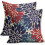 Fodere per cuscini con dalie patriottiche, 45x45 cm, set da 2 1
