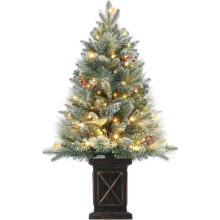 3FT Pre-Lit Christmas Tree with 78 LED Lights PE PVC Hinged