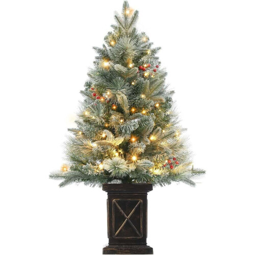 3FT Pre-Lit Christmas Tree with 78 LED Lights PE PVC Hinged