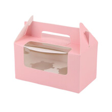 2 Pack Window Cupcake & Takeout Container With Easy Carry Handle Secure Frosting For 2 Cupcakes Or