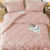 Blush Pink Queen-dynesæt med Pintuck-design 5