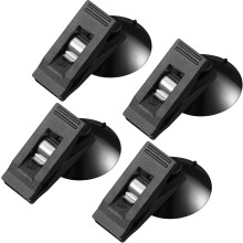 Conjunto de 4 clipes de ventosa redondos – Suporte de metal reutilizável para carro, janela, guarda-sol, cartões, contas, escritório e cozinha;