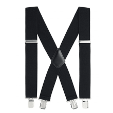 GASTROPOD Suspenders for Men Adjustable 6 Clips Elastic Crossback Men's Suspenders Multi-Color Suspenders for Men Heavy Duty 3.5x120cm,Black