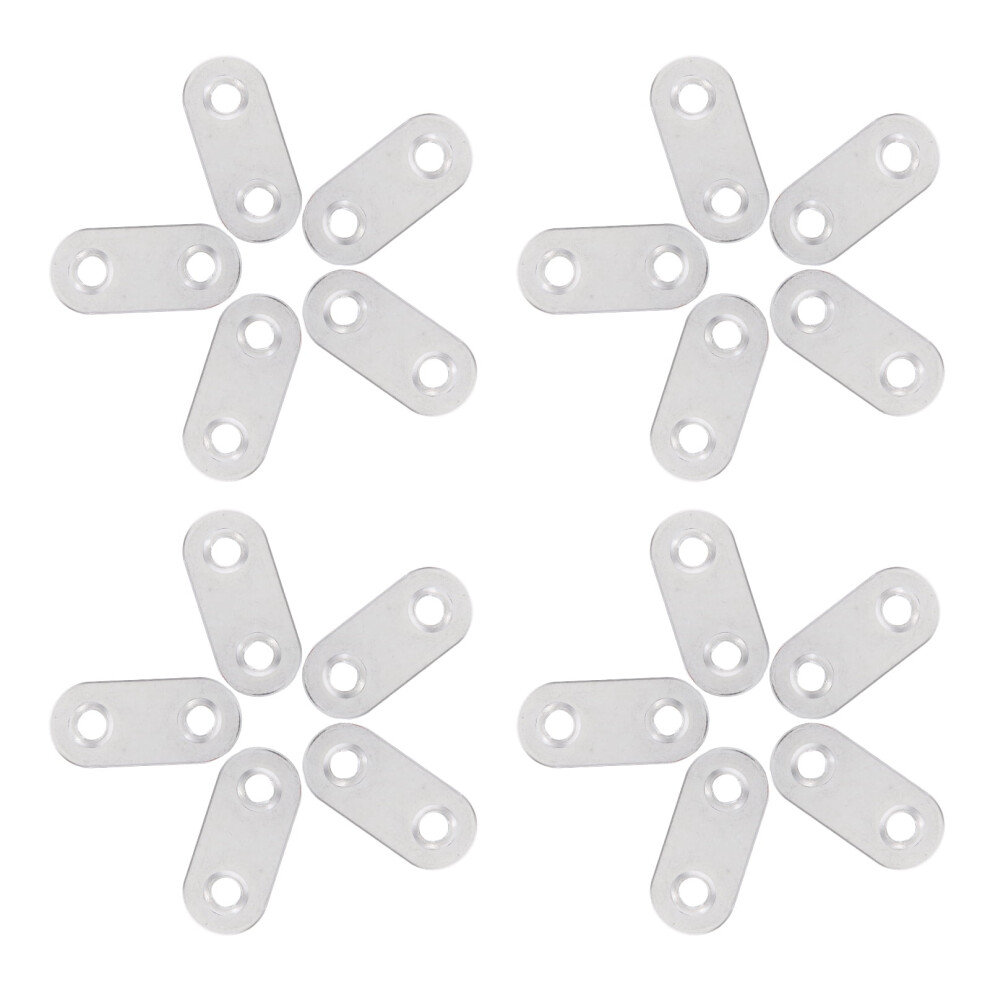 Worgeous 20Pcs Straight Flat Corner Braces Â Metal Joining Plates For Shelf/Wood Repair, Compatible With Standard Screws 9558633862737