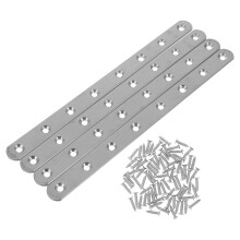 4 stuks platte metalen beugels, roestvrijstalen strips, metalen steunen voor hout