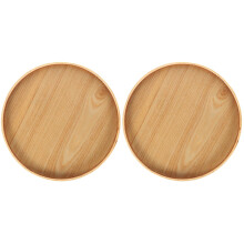 Wooden Serving Tray Light Brown 21 x 21 cm