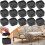 16Pcs Furniture Risers with Nonslip Bottom Adjustable Table Risers Stackable Bed Lifter Versatile Bed Raising Blocks,Black Plastic 1
