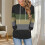 Felpa da donna a maniche lunghe con cappuccio e blocchi di colore, pullover casual, ampia, con tasche, comoda e morbida 2