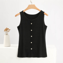 Dames camisoles en tanktops, modieuze zomerse casual effen losse camisoles en tanktops met ronde hals.