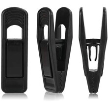 Black Plastic Hanger Clips 80-Pack for Slim Hangers