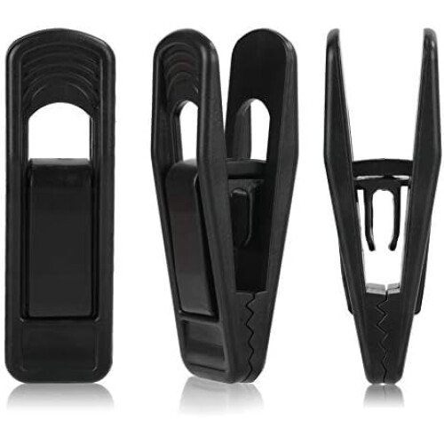 Black Plastic Hanger Clips 80-Pack for Slim Hangers