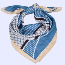 Lenço de seda feminino, estilo chapéu, com estampa moderna, grande, quadrado, em cetim, para usar na cabeça ou como lenço.