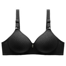 Nahtloser BH für Damen, atmungsaktiver, einfarbiger, bügelloser BH mit Raffung und vollständiger Abdeckung, Größe XL, Schwarz