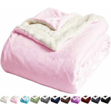 Sherpa Fleece Throw Blanket Reversible King Size