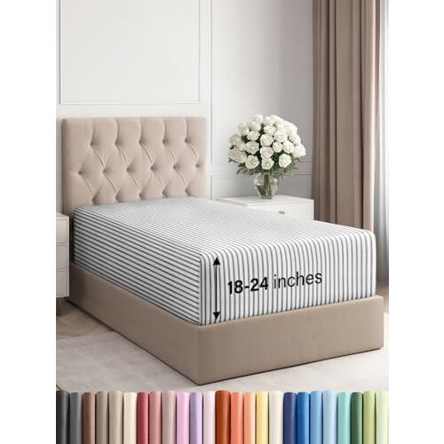Drap-housse extra profond pour matelas King – 45-60 cm, ultra-doux