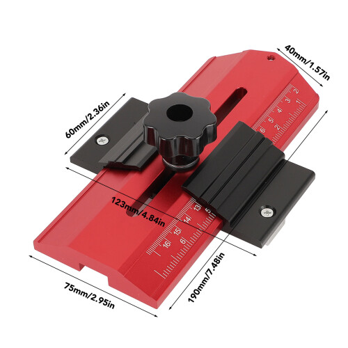 Premium Stainless Steel Thin Rip Jig Guide for Table Saw, Red 1