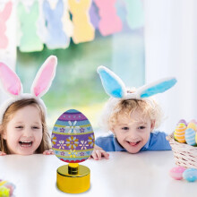 Osternachtlicht mit LED-Hasen und bunten Eiern, leuchtende Tischdekoration für die Feiertage, Schreibtischdeko für Zuhause und Büro