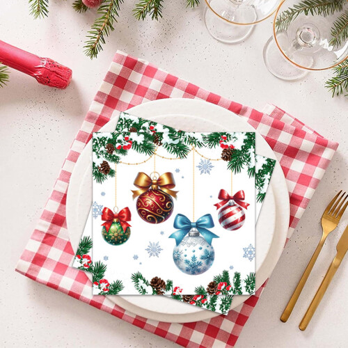 Serviettes en papier de Noël jetables (20 pièces)