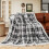 Reversible Plaid Sherpa Throw Blanket Grey 50x60 in 1