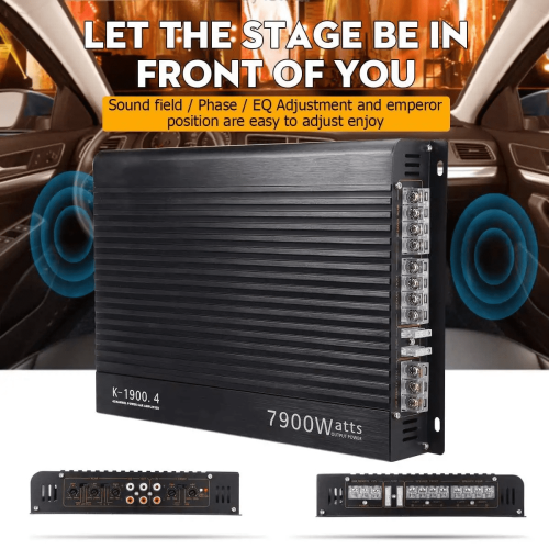 Ενισχυτής αυτοκινήτου 12V7900W 4 καναλιών Ισχυρό υπογούφερ αυτοκινήτου με ισχύ 1