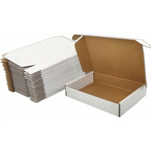 Petites boîtes d'expédition blanches (20,3 x 14 x 4 cm) – Paquet de 25 enveloppes en carton ondulé pour petites entreprises, artisanat et cadeaux