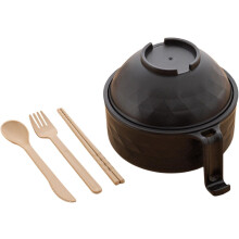 Bol à ramen pour micro-ondes avec passoire, baguettes, cuillère et fourchette – Récipient portable pour nouilles, soupes et salades