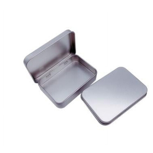 2pcs Rectangle Tinplate Storage Boxes With Hinged Lid Rectangular Metal Tin Boxes Tinplate Candy Cans Rectangular Metal Tin Box