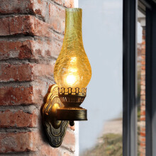 Applique murale industrielle vintage style loft rustique en fer et verre, lampe lanterne rustique vintage.
