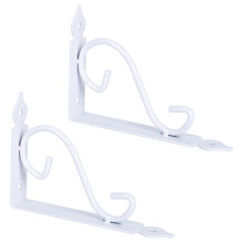 CATIEBYE2-Pack Βαρέων Τύπων Λευκές Σιδερένιες Βάσεις Ραφιών Τοίχου για Ράφια