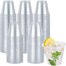 Paquete de 300 vasos de plástico transparente de 9 oz, vasos desechables de cristal, vasos de plástico PET para fiestas, ideales para vino, zumo,