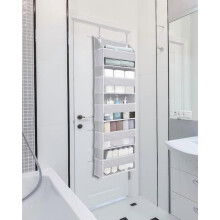 Lot de 2 organisateurs de porte Ă 5 niveaux, gris clair