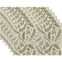 Tropical Fern Linen Placemats Set of 6