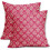 Conjunto de capas de almofada com estampa floral rosa choque, 45x45 cm (18x18 polegadas). 1