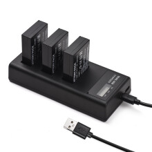 3 stk. E12-batterier med USB-C-port, kompatible med Canon M50/M50Mark II/M/M2/M100/M200/Rebel