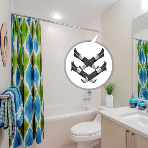 6 Brackets Heavy Duty Curtain Rod Bracket Double Rod Support for Interior Design 1