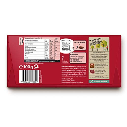 NESTLE DOLCA Chocolate con leche tableta 100g CAJA de 36 unidades 2