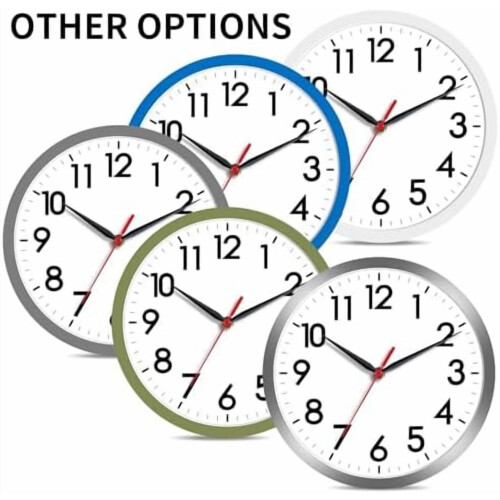 8 Inch Silent Battery Wall Clock Black 1