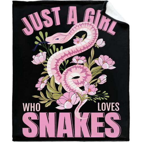 Κουβέρτα Just A Girl Loves Snakes Ελαφριά, άνετη κουβέρτα από φανέλα από φλις, το καλύτερο 1