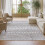 EDX imitation linen rug black white geometric 3x5 ft 7