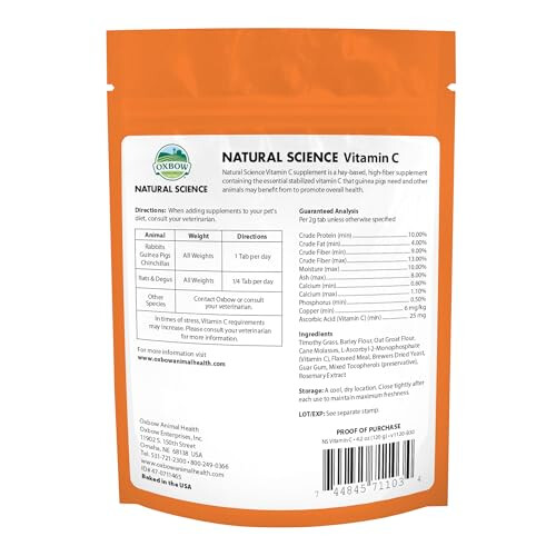 Oxbow Natural Science Vitamin C Support for Small Animals 1