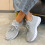 Leichte Damen-Sneaker aus Flyweave-Mesh, Grau, Größe 6 8