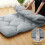 Futon japonais pliable, taille standard, gris clair 4