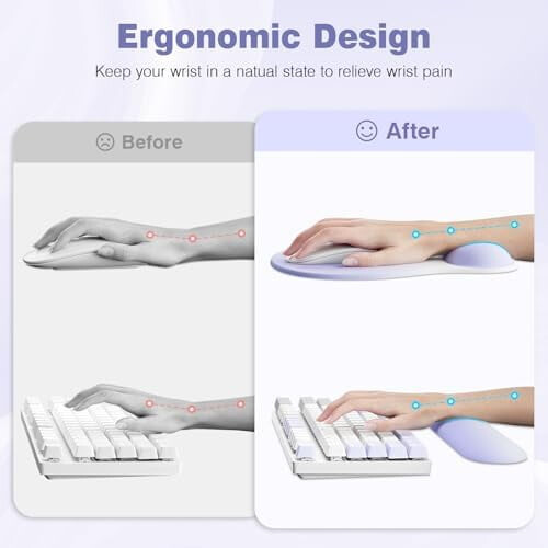 Conjunto de apoio de pulso ergonômico para teclado e mouse 2