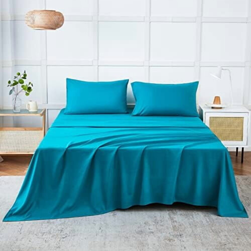 Σετ σεντόνια Queen Size, 4 τεμάχια Luxury1800Series από μικροΐνες, αντιρυτιδικά και 1