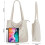 Borsa tote da donna in velluto a coste con cerniera e tasche interne. 4