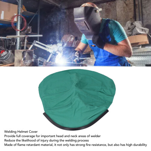 Couvre-casque de soudage en coton ignifuge vert 2